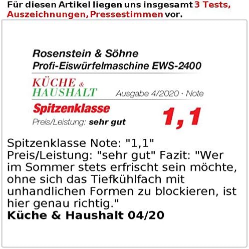 Rosenstein & Söhne Crushed Ice Maschine: Profi-Eiswürfelmaschine mit Crushed Ice & Kaltwasser, XXL-T