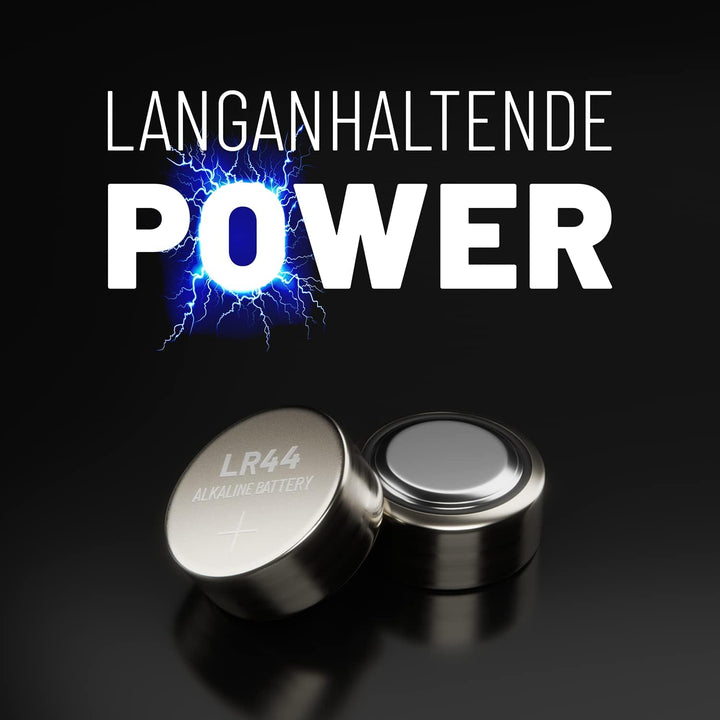 ABSINA AG13 LR44 Knopfzelle 100er Pack - 1,5V Alkaline Knopfzellen auslaufsicher &amp; mit Langer Haltba