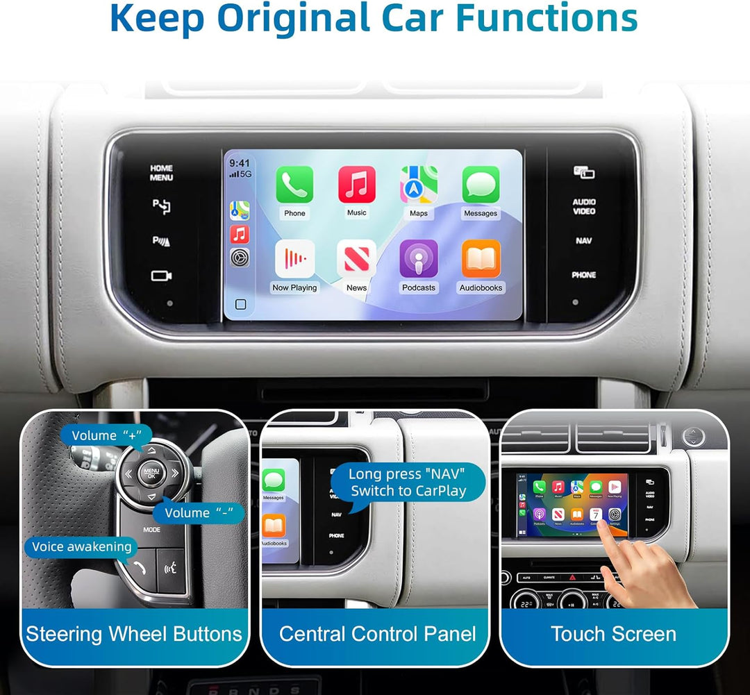EZoneTronics Wireless CarPlay & Android Auto Retrofit Kit Decoder Box für Land Rover Jaguar Range Ro