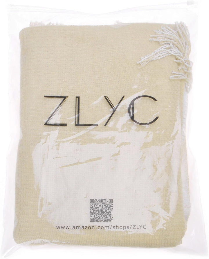 ZLYC Damen Herbst Winter Kaschmir Poncho Capes Retro Strick Cardigans mit Fransen Einheitsgrösse Wei