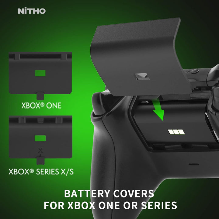 NiTHO Xbox Controller Doppel-Ladestation mit 2 x Wiederaufladbaren Akkupacks für Xbox One/Xbox Serie