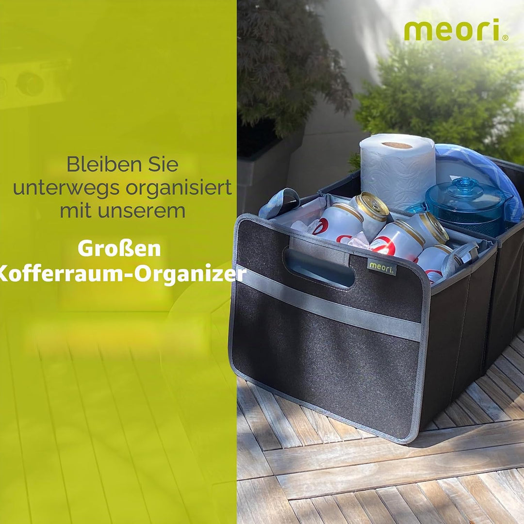 Meori Aufbewahrungsbox faltbar Traglast 30 kg - 50cm 32cm 27.5cm Grösse L Schwarz Faltbox, Schwarz F