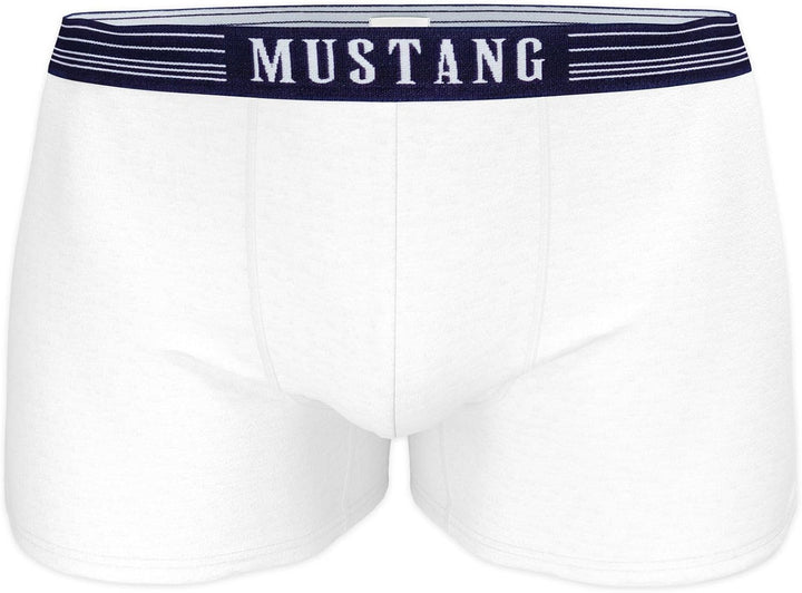 Mustang 3er Pack - Herren Boxershorts aus Baumwolle, Unterhosen für Männer, Navy/Weiss/Rot