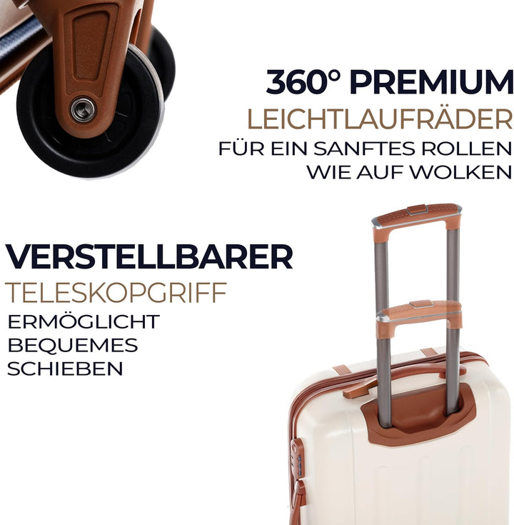 FERGÉ Handgepäck Koffer Set 3 teilig Kabinenkoffer Hartschale 55 x 40 x 22 cm + Reisetasche + Kultur