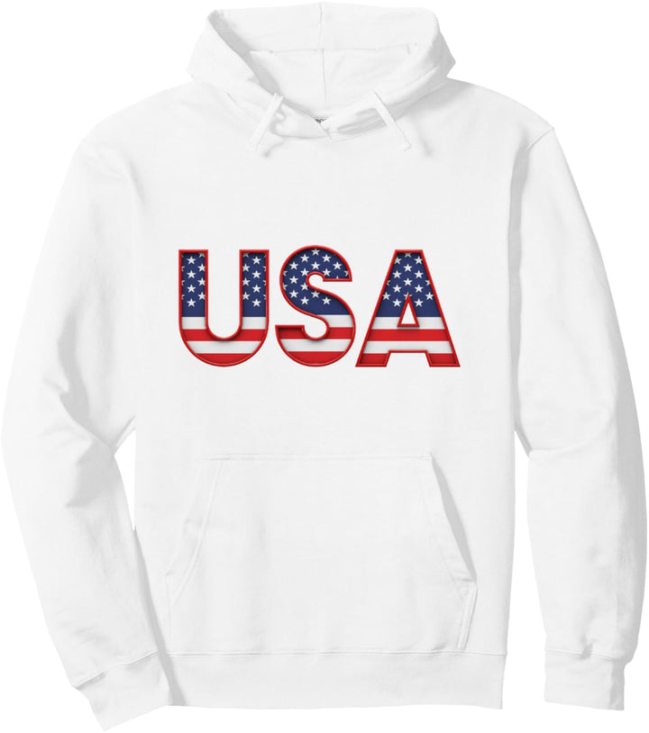 USA American Flag United States Of America Fourth Of July 4 Pullover Hoodie