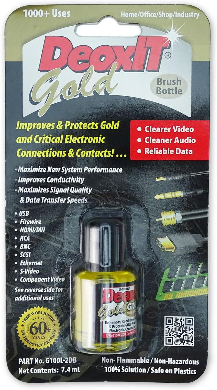 Caig DeoxIT G100L-2DB Gold Kontaktreiniger Pinselfläschchen mit keepdrum Mikrofasertuch