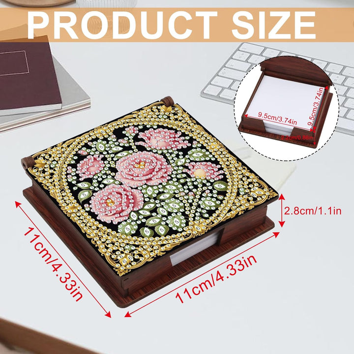 JISHSHAY Diamond Painting Zettelbox Blumen Diamant Painting Zettel Box Diamantmalerei Notizzettelbox