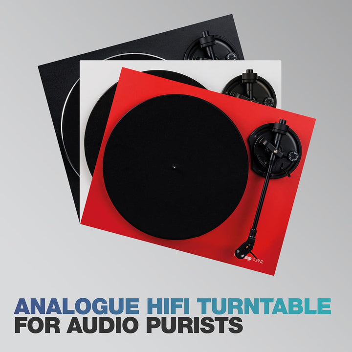 Reloop Turn 2-Wei Analoger HiFi Plattenspieler für Audio Puristen, Weiss, Weiss