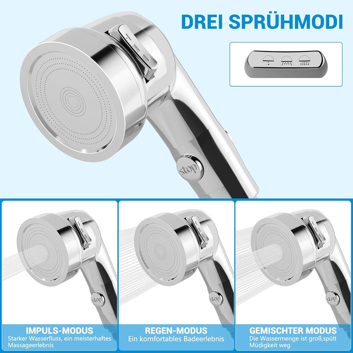 Handbrause für Waschbecken, Waschbeckenbrause mit 3M Schlauch, Handbrause Duschkopf Set Mit Halterun