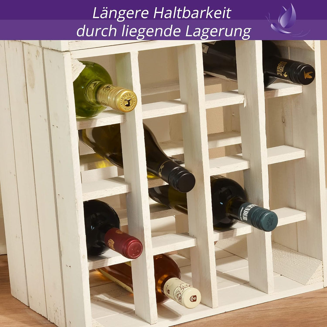 Weinregal Wino Set aus Holz - Weiss Komboset