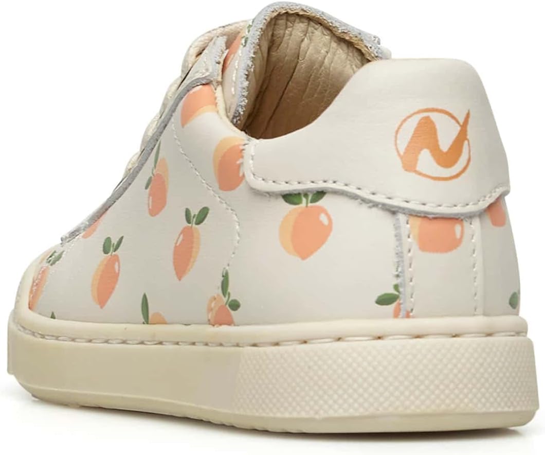 Naturino Eindhoven Zip-Sneakers aus Leder mit Apricot-Print 32 EU Creme Weiss, 32 EU Creme Weiss
