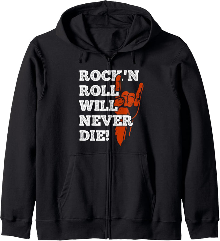 Rock N Roll will never Die Rock Heavy Metal Musik Kapuzenjacke