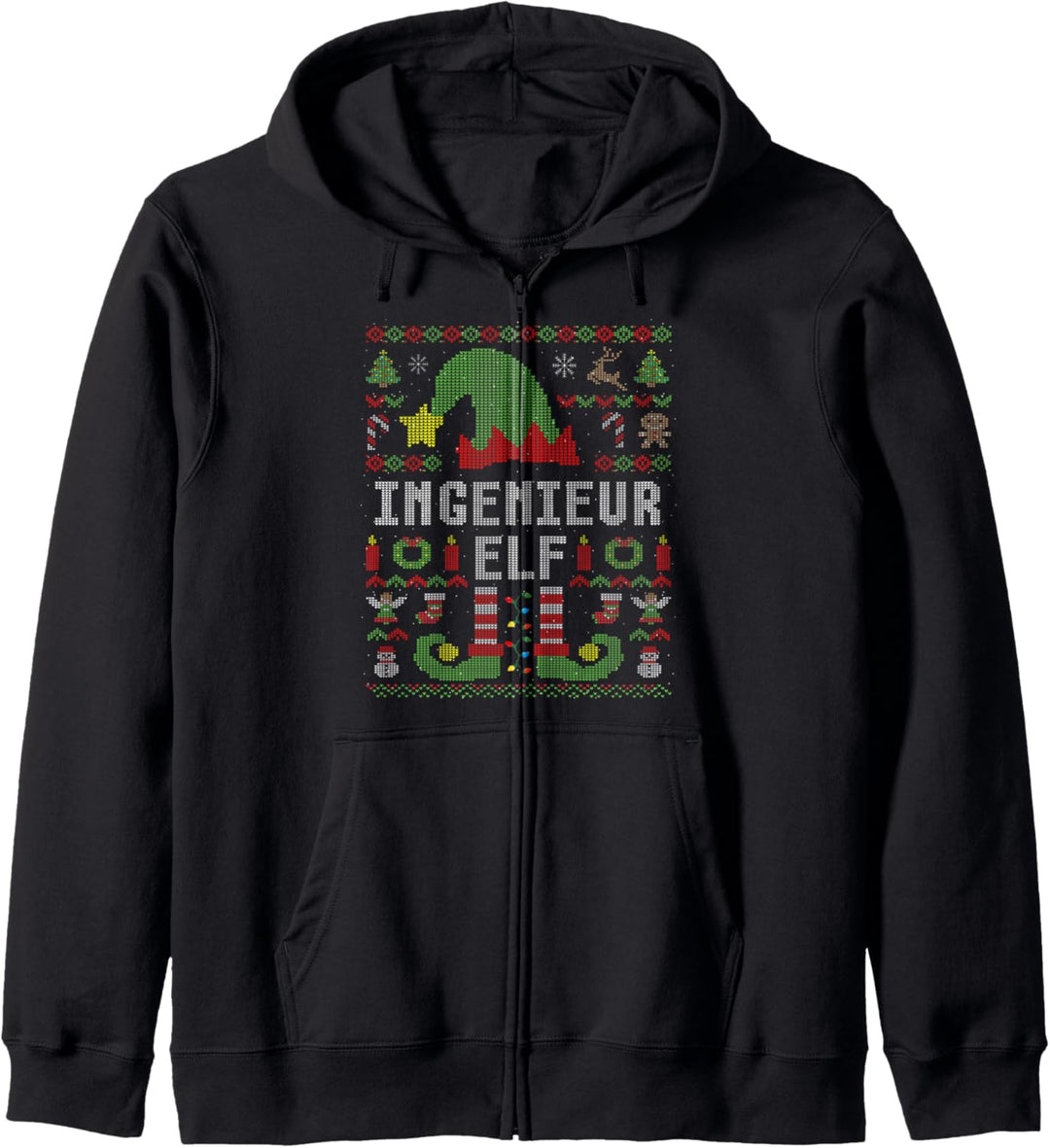 Ingenieur Elf Ugly Christmas Weihnachten Partnerlook Kapuzenjacke