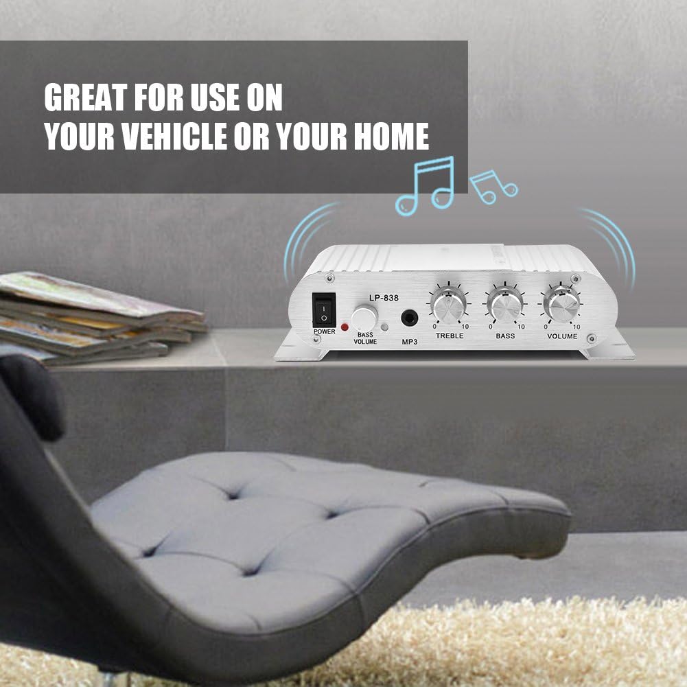 Audio-Stereoverstärker, -HiFi-2.1-Kanal-Bass-Stereo-Digitalverstärker für Mobiltelefon / MP3 / Compu