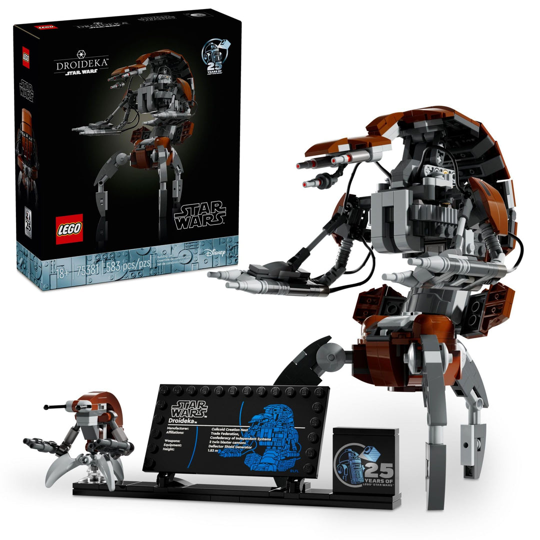 LEGO Star Wars Droideka Modell zum Bauen und Ausstellen, Sammlerstück Brick Built Destroyer Droid Fi