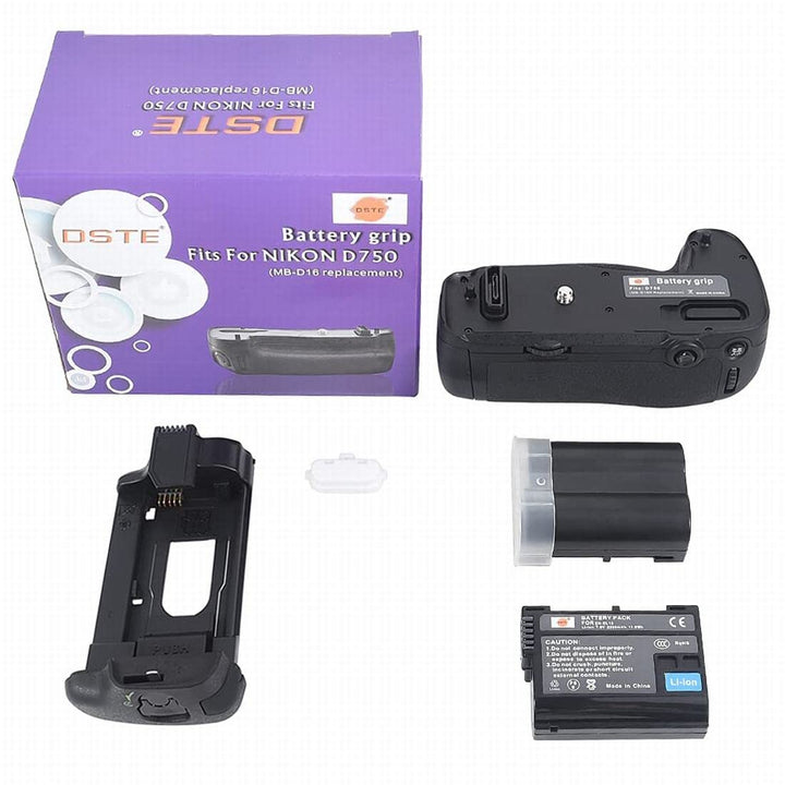 DSTE® Batterie Griff Kompatibel für Nikon D750 DSLR Digital Kamera als MB-D16 mit (2 Packung) EN-EL1