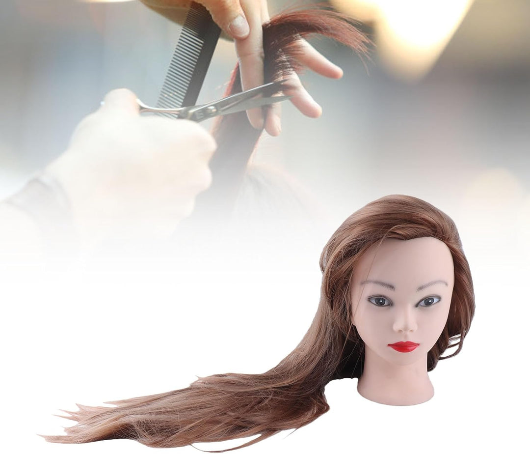 Frisierkopf, Blonder Mannequin-Kopf aus Echthaar mit Ständer Schminkkopf Frisurenkopf Friseur-Übungs