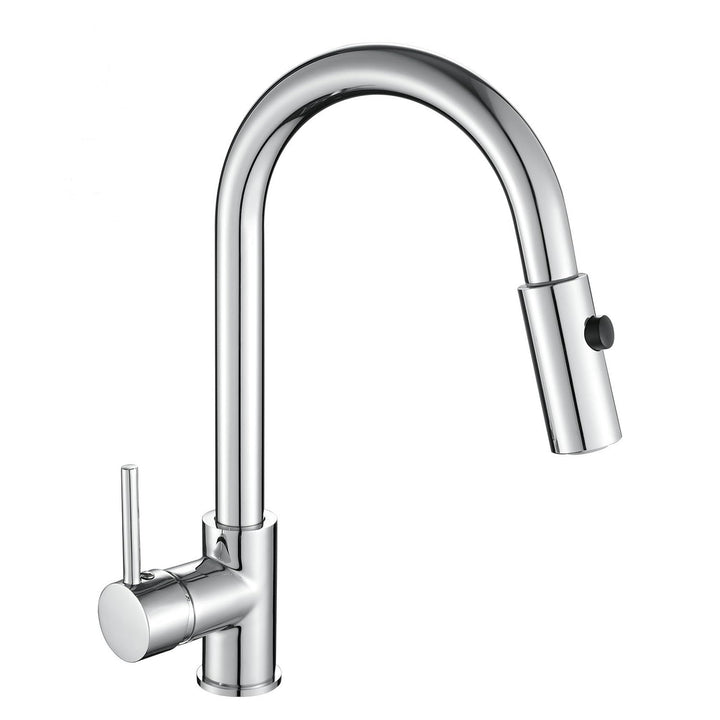Wasserhahn Niederdruck Ausziehbar,Chrome Edelstahl,Wasserhahn mit 3 Anschluessen für Boiler,360° Dre