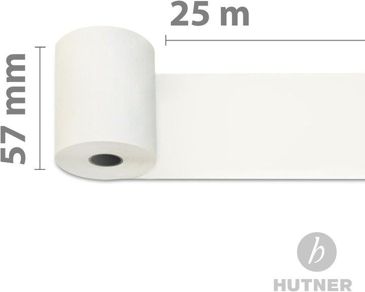 50 Stk. Thermorollen | 57x25x12 mm Ø45mm | Länge: 25 m | BPA frei | für EC Cash Geräte | Thermopapie