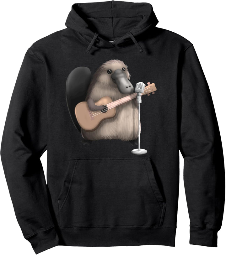 Platypus Singing Guitar Player Musician Music Guitarist Cute Pullover Hoodie
