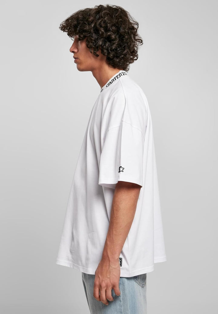 STARTER BLACK LABEL Herren Starter Jaquard Rib Tee, Weiss
