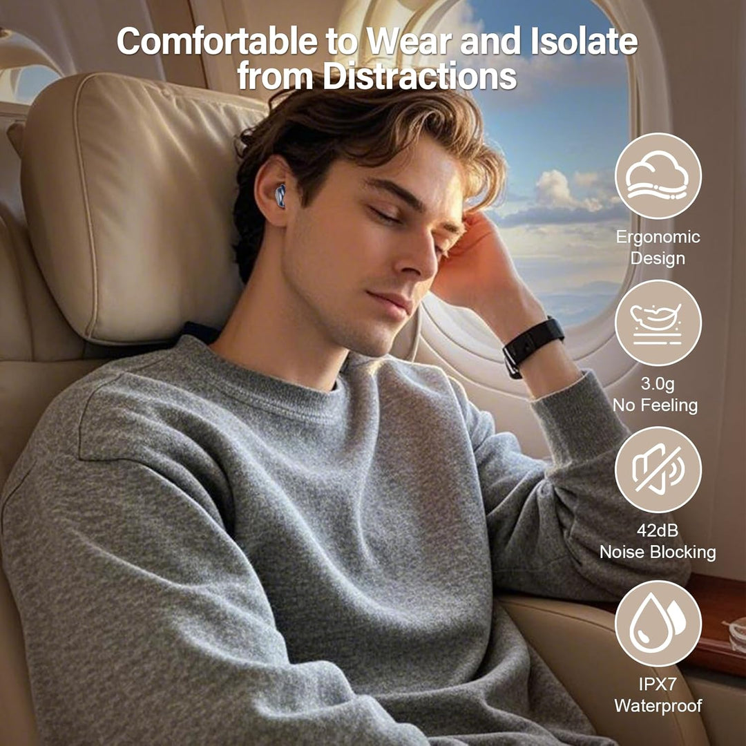 ZYHKON Bluetooth Kopfhörer, Bluetooth 5.4 Schlafkopfhörer In Ear mit Touchscreen, 48H Spielzeit Mini