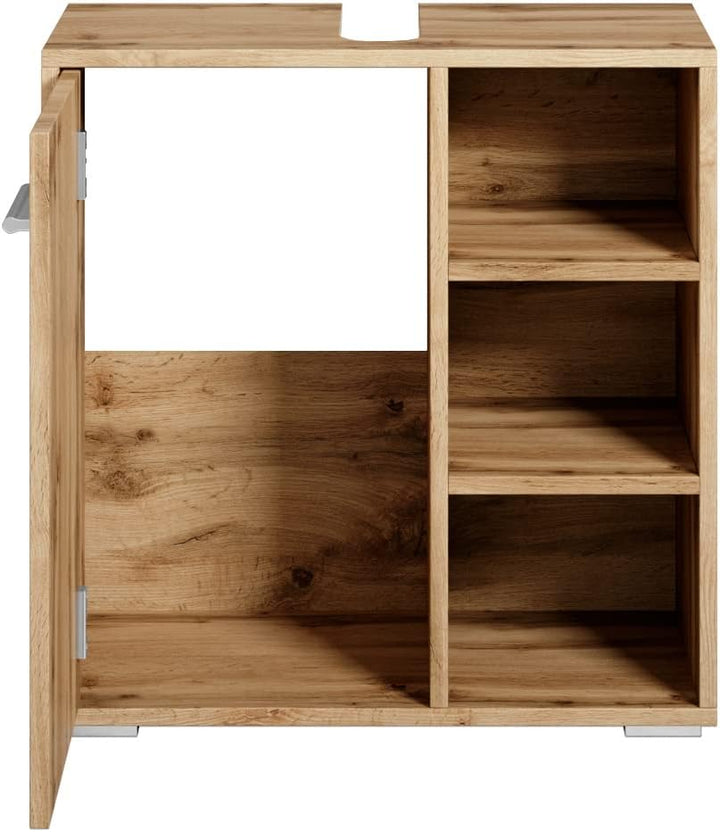Badplaats B.V. Badezimmer Badmöbel Neptunes 60cm Eiche - Unterschrank Badmöbelset Badschrank Schrank