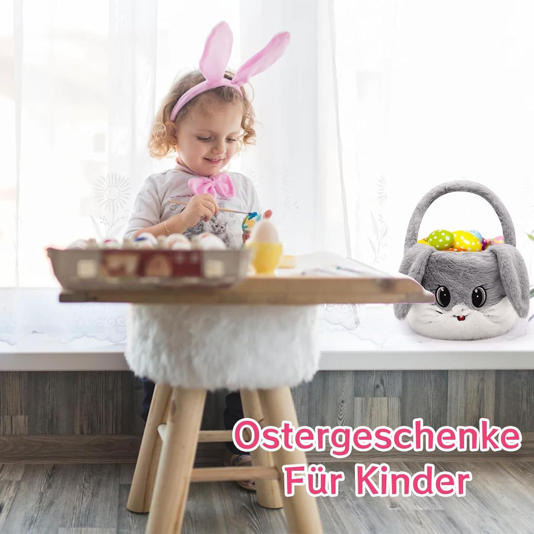 Osterhase Körbe Ostereiersuche Hase Korb für Kinder, Osterhase tote Süssigkeiten Taschen Plüschtasch