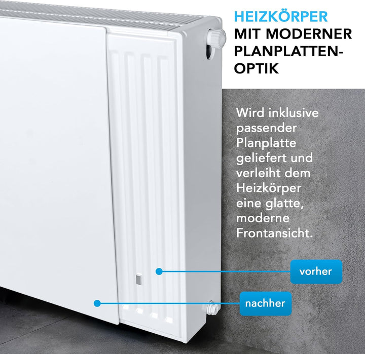 Planheizkörper mit Planfront glatt - Mittelanschluss - Kompakt- & Ventilheizkörper - Typ 22 - inkl.