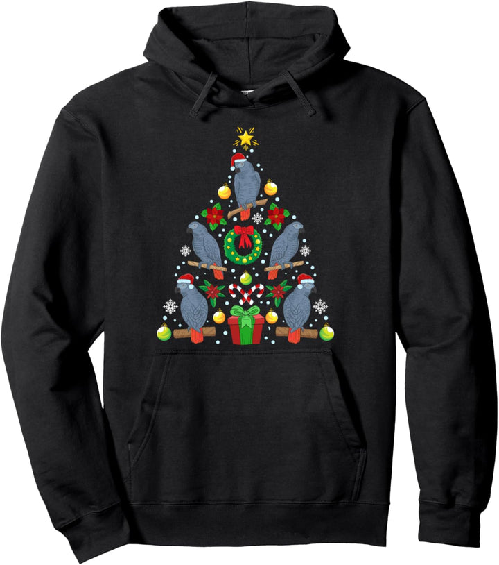 Graupapagei Weihnachtsbaum Vogel Weihnachten Geschenk Pullover Hoodie