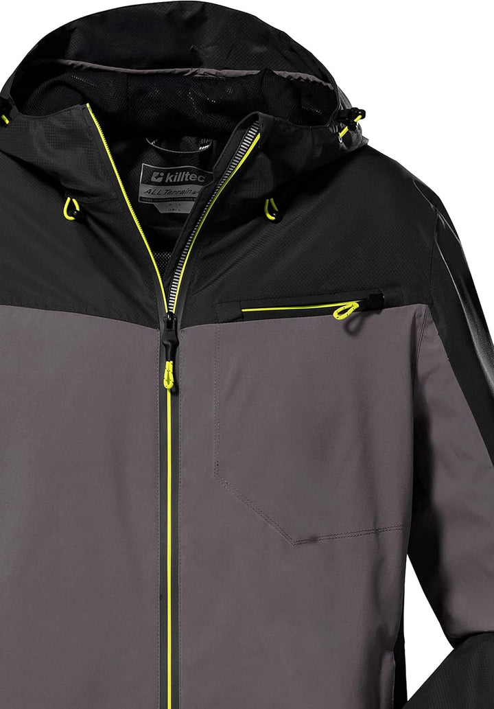 Killtec Herren Kos 6 Mn Jckt Funktionsjacke/Outdoorjacke mit Kapuze, packbar S anthrazit, S anthrazi
