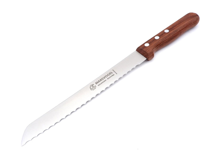 Marsvogel Brotmesser 2,0 mm Rückenstärke mit Welle Made in Solingen Bubinga Bubinga Braun