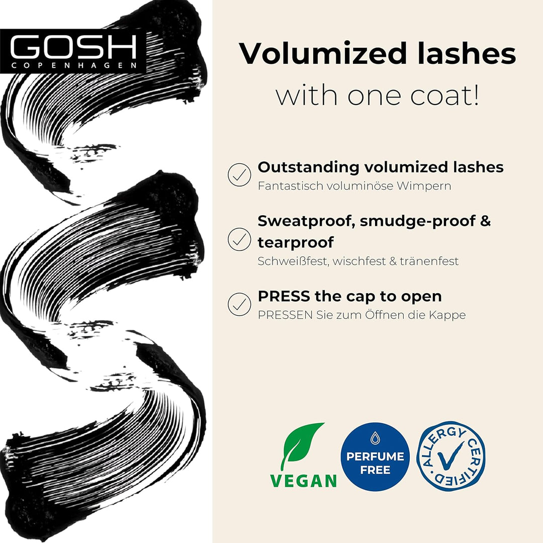 GOSH Wimperntusche & Eyeliner Geschenkset EYECANDY 2-teilig I wasserfeste Mascara für extra Länge &