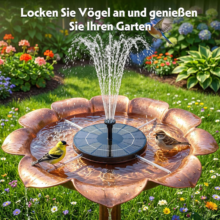 AISITIN 3,5W Solarbrunnen für Draussen mit Solar Panel Eingebaute Batterie Wasserpumpe Solar Schwimm
