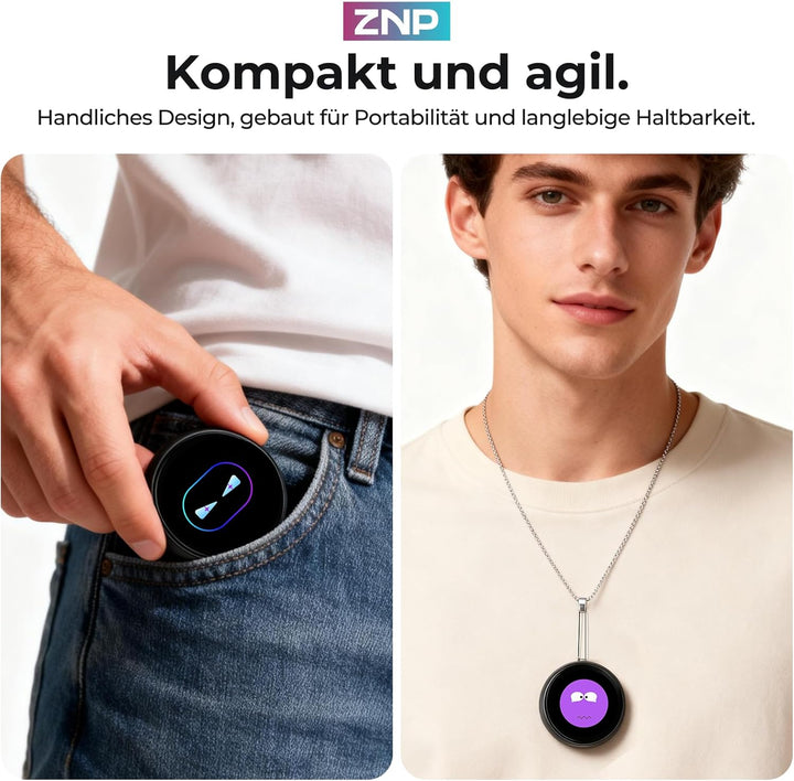 ZNP Digital Badge, KI-Companion-Abzeichen Tragbarer Bluetooth-Übersetzer Übersetzungsgerät für 60 Sp