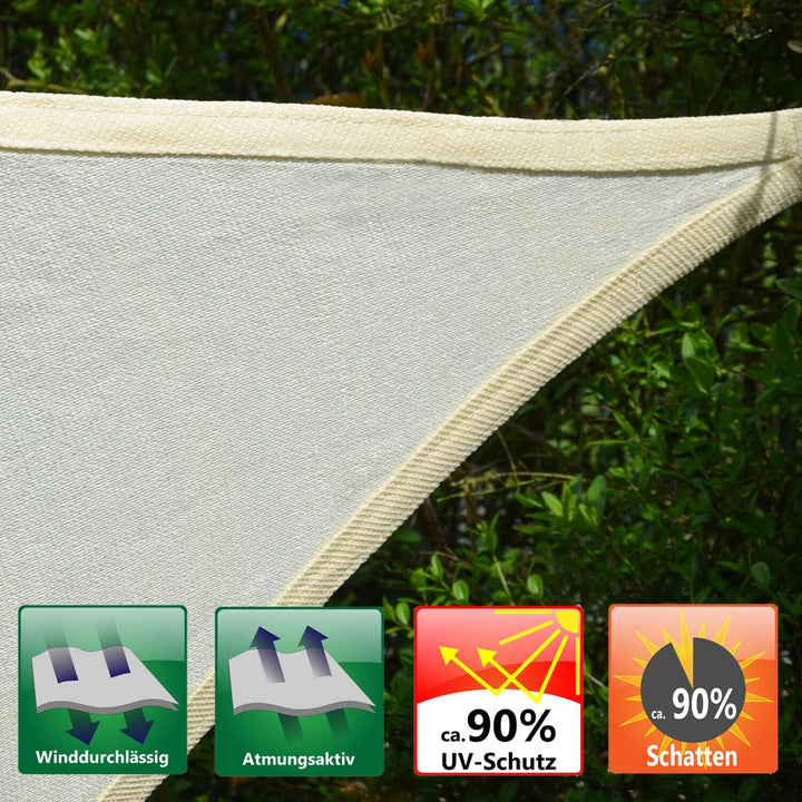 AMANKA 90% UV Schutz: 8x8x8 Sonnensegel Dreieckig Wasserdurchlässig - Terrassendach Sonnenschutz Dre