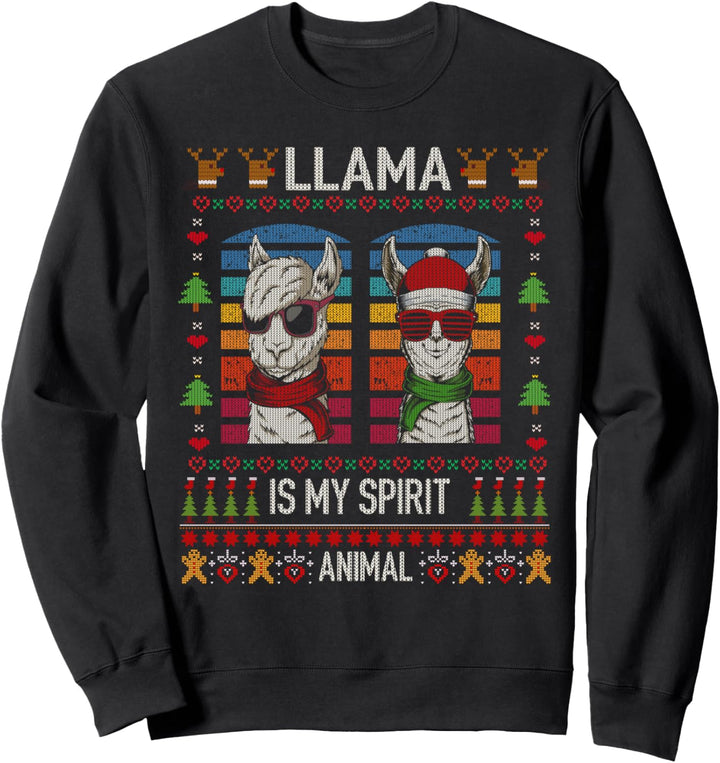 Lama's My Spirit Animal Lama hässlicher Weihnachtspullover Sweatshirt