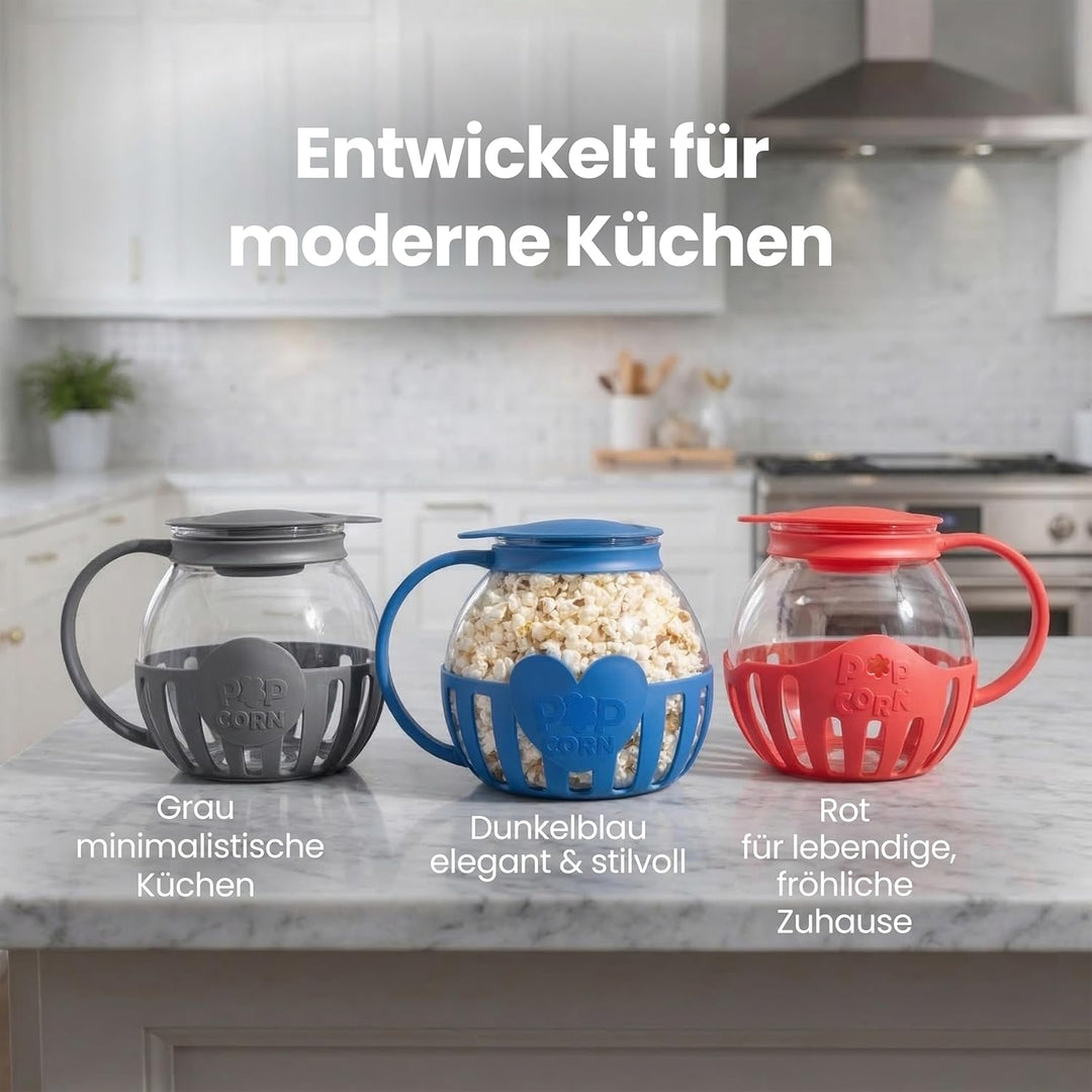 Netrox - Popcorn Maker für Mikrowelle – Glasbehälter, BPA-frei, spülmaschinengeeignet – Fettfreie Po