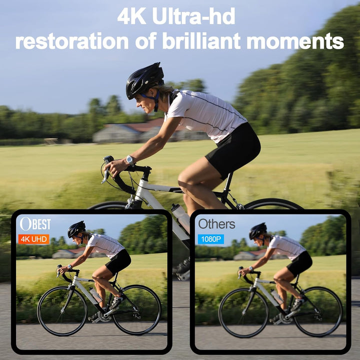 OBEST Action Cam 4K 360 Action Kamera Mini Bodycam Körperkamera, Magnetisch Vlog POV Camera, WiFi Un