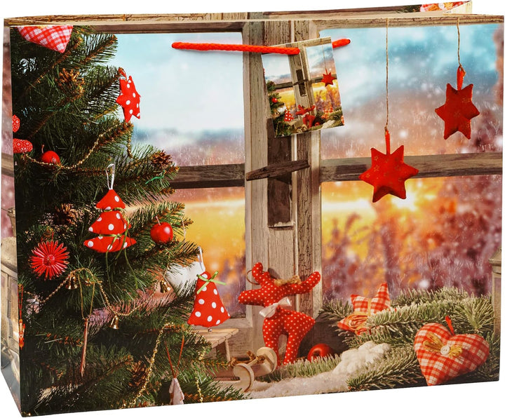 K3T Geschenktüten Weihnachten Shopper Mix, 12er Packung, Grösse: Shopper (HxBxT 29 x 38 x 10 cm), Ar