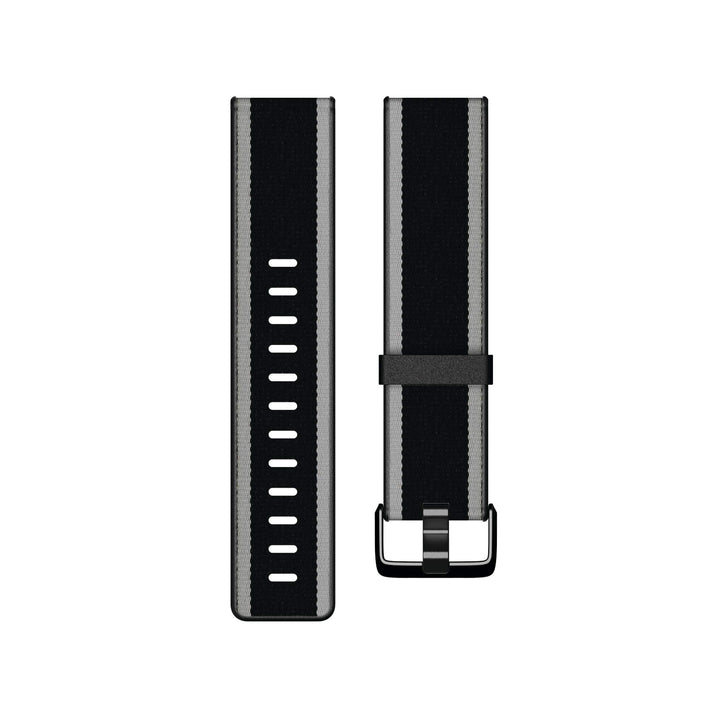 Fitbit Versa/Versa Lite, klassisches Accessoire-Band Gewebtes Band L Black/Gray, Gewebtes Band L Bla