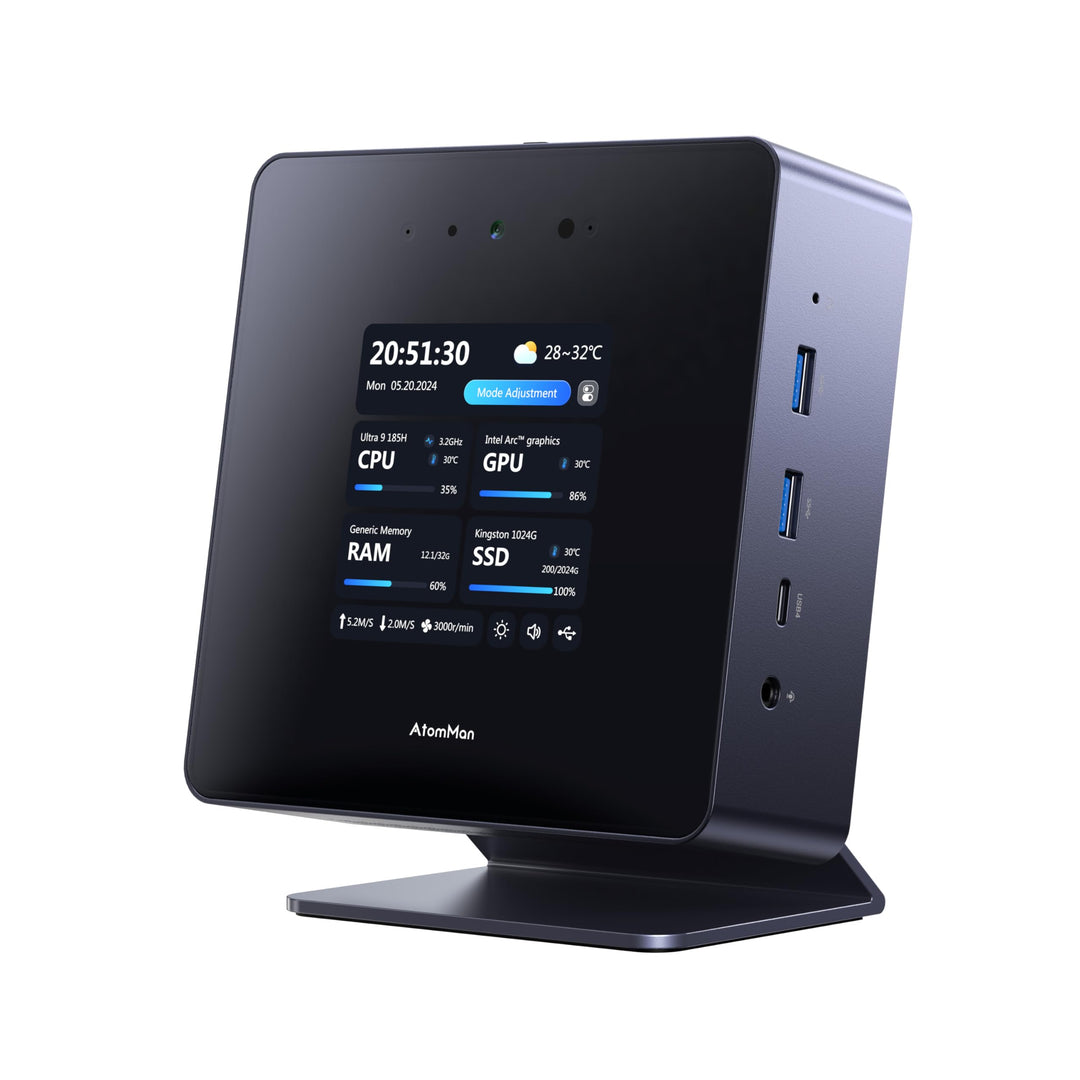 AtomMan X7 Ti Mini-PC Intel Core Ultra 9 185H Prozessor, 32 GB DDR5 1 TB SSD, 1080P Kamera/RJ45 5 Gb