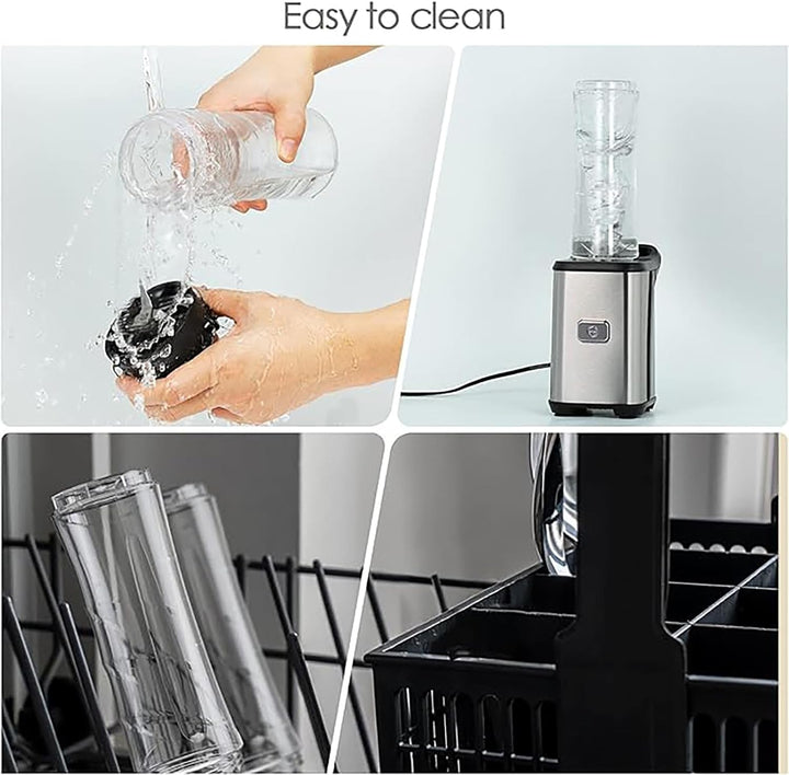 Enfmay Mixer Smoothie Maker - 350W Smoothie Mixer to Go mit 2x600ml Flaschen - Tragbarer Edelstahl B
