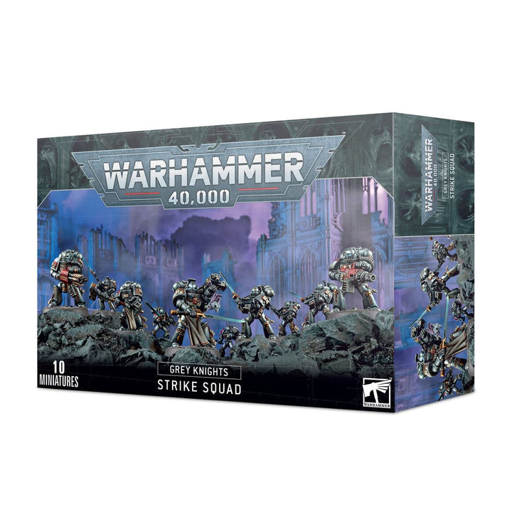 Games Workshop 99120107013 40.000-Grey Warhammer Kunststoff-Set Grey Knights Strike Squad, grau, Med