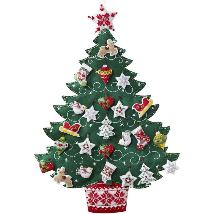 Bucilla Nordic Baum Advent Kalender-Applikation aus Filz Einheitsgrösse, Einheitsgrösse