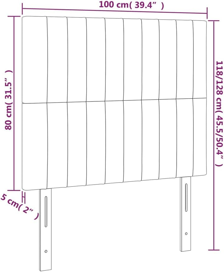 vidaXL Kopfteil 2 STK., Bettkopfteil mit Holzbeinen, Höhenverstellbar Polsterkopfteil für Bett, Bett