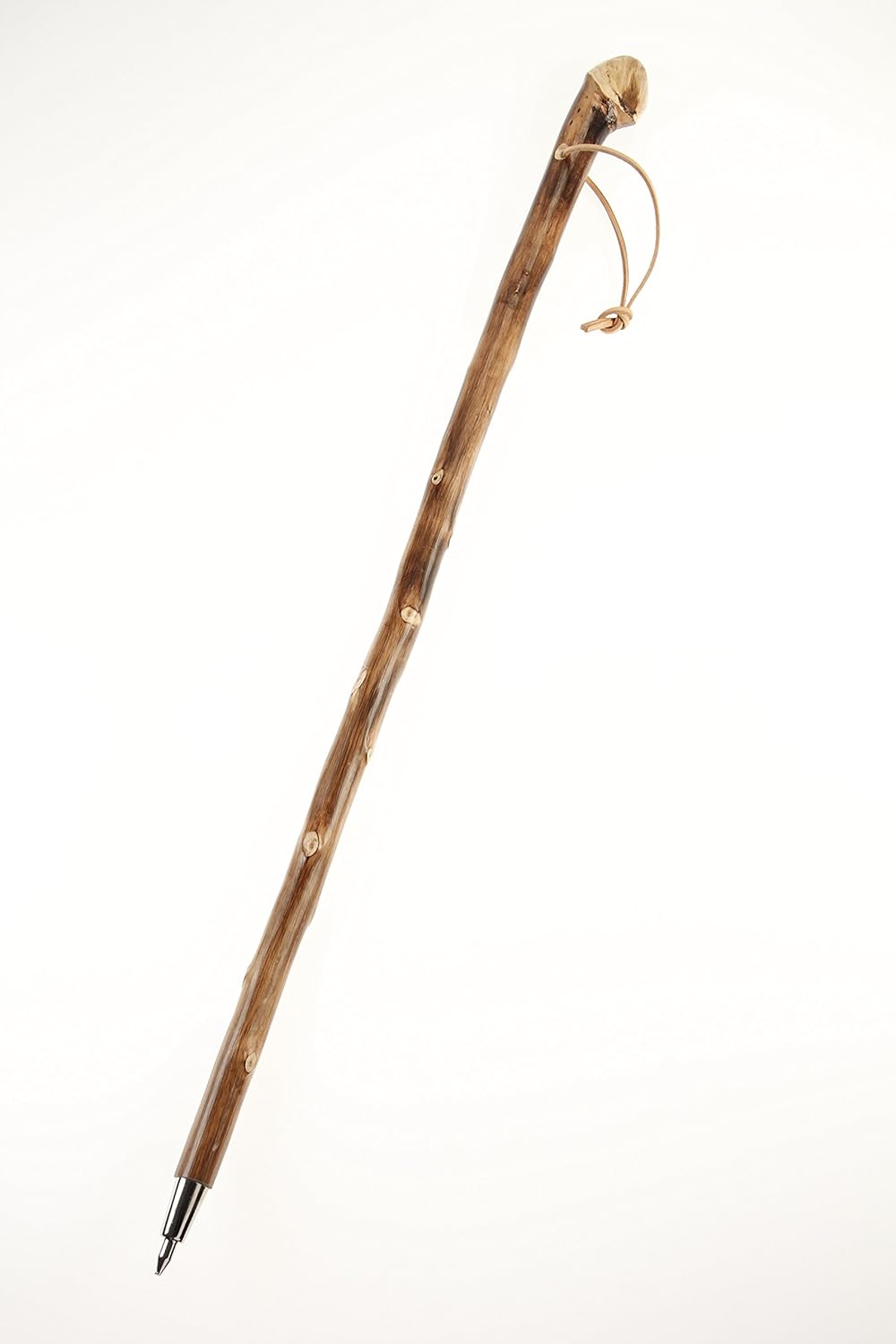 Stock-Fachmann Wanderstock Naturwurzel geflammt mit Lederschlaufe 115.0 Zentimeter, 115.0 Zentimeter