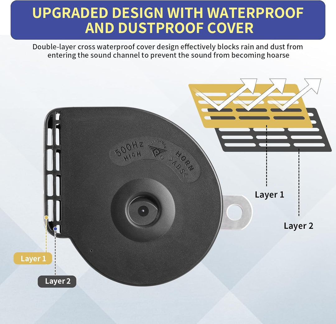 Rupse Hupe Autohupe 2 Stück, Laut Horn Signalhorn mit Wasserdichte, für 12v Pkw Lkw Wohnmobile Motor