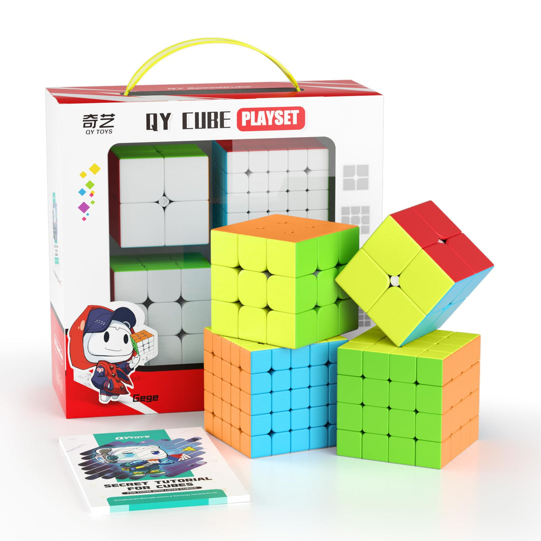 ROXENDA Zauberwürfel Set, Speed Cube Set mit 2x2 3x3 4x4 5x5 Zauberwürfel mit Geschenkbox, Geheimes