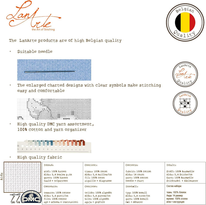 Lanarte PN-0156698 Kreuzstich Set, Mehrfarbig, 31x26cm
